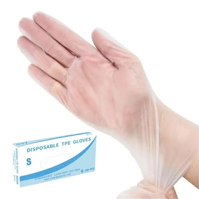 100pcs Disposable TPE Transparent Gloves Sterile Protective Gloves Food-Grade Oil-Proof Cooking And Baking Universal Disposable