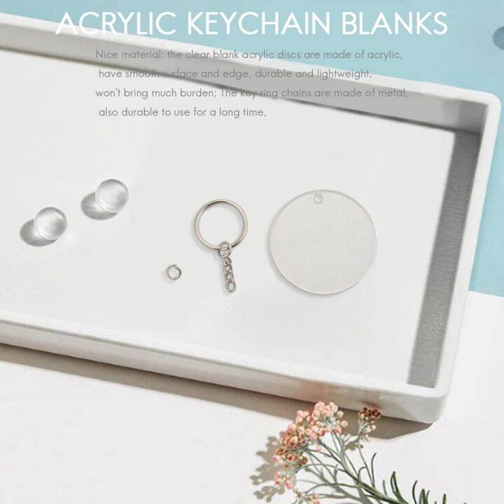 150-pcs-2-inches-acrylic-transparent-discs-and-key-chains-set-clear-blank-acrylic-discs-round-keychain-for-diy-projects