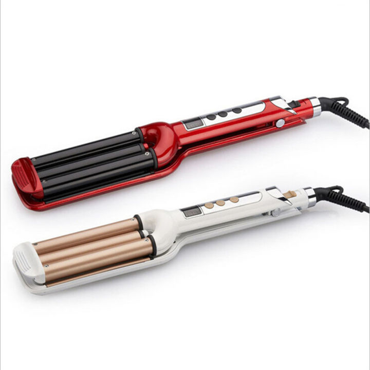 curly-hair-artifact-three-tube-curling-iron-wave-roll-hair-curler-with-lcd-display-ceramic-triple-barrel-hair-tools