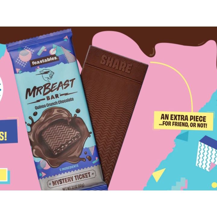 Mr. Beast Feastables Chocolate Bar | Flavor Ships Assorted