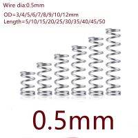 10-20pcs/lot  0.5mm 0.5x3/4/5/6/7/8/9/10/12mm Stainless steel compression spring  outer diameter 3-12mm length 10-50mm Cleaning Tools