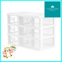 ชั้นลิ้นชักเล็ก 3 ชั้น KEYWAY CK556 38.3x21x27.5 ซม. สีขาวSMALL 3-DRAWER UNIT KEYWAY CK556 38.3X21X27.5CM WHITE **ของแท้100%**