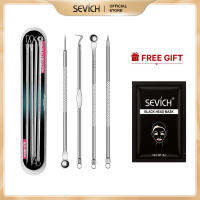 SEVICH ที่กดสิว  4 ชิ้น ชุดกดสิว อุปกรณ์กดสิว + หน้ากากกำจัดสิวหัวดำ ที่บีบสิว เครื่องมือดูแลผิว