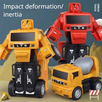 ๑♝△ jiozpdn055186 Crianças engenharia veículo brinquedo impacto deformação robô escavadeira inércia caminhão de bombeiros escada carro presentes aniversário
