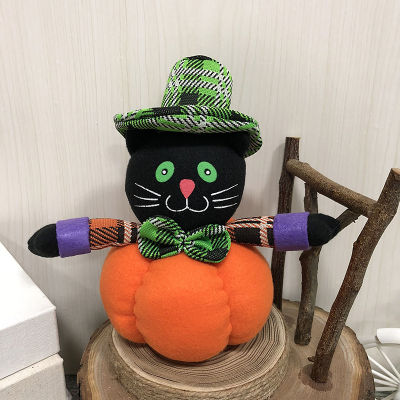 Plush Toys Halloween Pumpkin Doll Halloween Decorations Pumpkin Witch Broom Haunted House Props Party Decoration Gifts