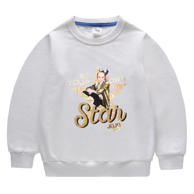 JOJO Siwa เสื้อกันหนาวสำหรับชายหญิงแขนยาวฤดูใบไม้ผลิและฤดูใบไม้ร่วง Boy S 100% ผ้าฝ้ายรอบคอ Hooded เสื้อกันหนาวเด็กเสื้อผ้า2-9ปีกีฬา