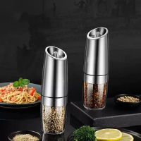 Electric Gravity Salt And Pepper er Mill Set With Blue Light And Stand Spice Jar Spice Pepper Mills er Kitchen