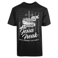 เสื้อยืดผ้าฝ้าย พิมพ์ลาย Im The Freedom Loving Jesus Freak สําหรับผู้ชาย OPhiej97NJefoe79 P829