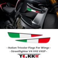 Italian Tricolor Flags for Wings 3D Winglet Flank Sticker Decal For DUCATI Streetfighter V4 V4S V4SP Decals  Emblems