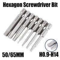 1PCS 50/65MM H0.9 H14 Hexagon Screwdriver Bits 1/4 Hex Shank Allen Wrench Impact Driver Magnetic Anti Slip Electric Batch Head