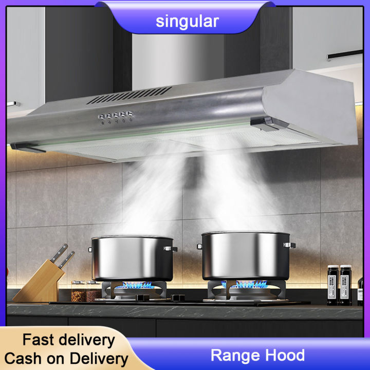 Range hood wall mounted Stainless Steel Range hood for Kitchen with LED ...