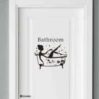 Bathroom Wall Sticker Toilet Decor Living Room Cabinet Home Decoration Decals Beautify Self Adhesive Mural WC Sign Doorway