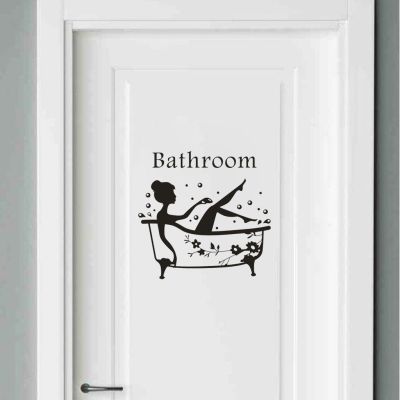 Diy Bathroom Art Decal Bath Time Vinyl Door Sticker Mobile Creative Wall Affixed With Decorative Wall Window Decor Stickers