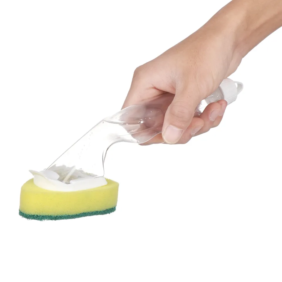 Replaceable Cleaning Brush With Refill Liquid Handle Scouring Pad