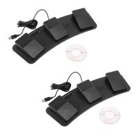 2X FS3-P USB Triple Foot Switch Pedal Control Keyboard Mouse PC Game Plastic