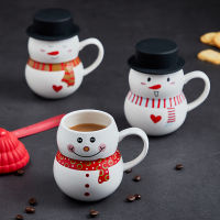 Creative Snowman Coffee Cup With Lid and Spoon Cute OwlCeramic Mug Of Milk Free Shipping