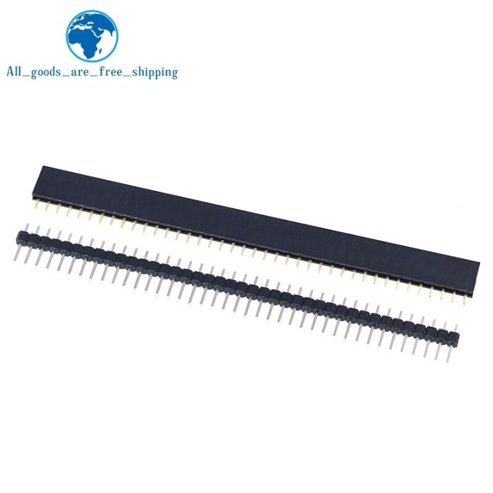 20Pcs 10คู่40 Pin 1X40เดี่ยวแถวชายและหญิง2.54 Breakable Pin Header PCB JST Connector Strip สำหรับ Arduino สีดำ