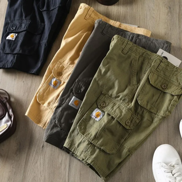 carhartt-carhartt-กางเกงขาสั้นมีหลายกระเป๋าย้อนยุค