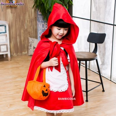 2022 Little Red Riding Hood Cosplay Costume for Kids Dress Girls Fancy Dress Children Party Halloween Carnival Fantasia Party