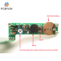 pcbfun เครื่องตรวจจับโลหะแบบ DIY พร้อมฝาครอบอะคริลิคชุดอิเล็กทรอนิกส์เครื่องตรวจจับโลหะที่เรียบง่ายผลิตจากชิ้นส่วนอะไหล่ DC 3-5V