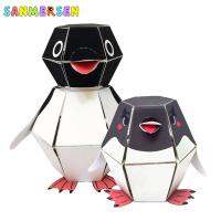 DIY Toys for Children Crafts Kids 3D Scrapbooking Kindergarten Origami Paper Penguin Bounce Family interaction Montessori Toys