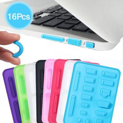 16pcs Colorful Soft Silicone Anti-Dust Plug Cover Stopper Universal Dust Plug Laptop Dustproof USB Interface Waterproof Cover