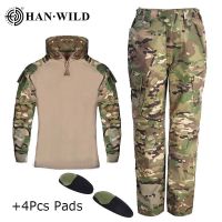 Plus Kids Camouflage Training Clothes Suit Tactical Shirt Pants With Pads CS Field Camping Military Combat Uniform