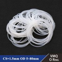 【DT】hot！ 10/50Pcs Food Grade Silicone O Gasket 1.5mm 5   80mm Washer Round VMQ