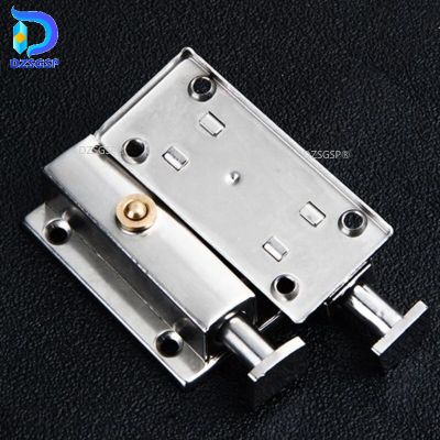 Zinc Alloy Spring Loaded Door Latch Bolt Brass Push Release Button Old-fashioned Automatic Spring Latch Lock Door Hardware Locks Metal film resistance