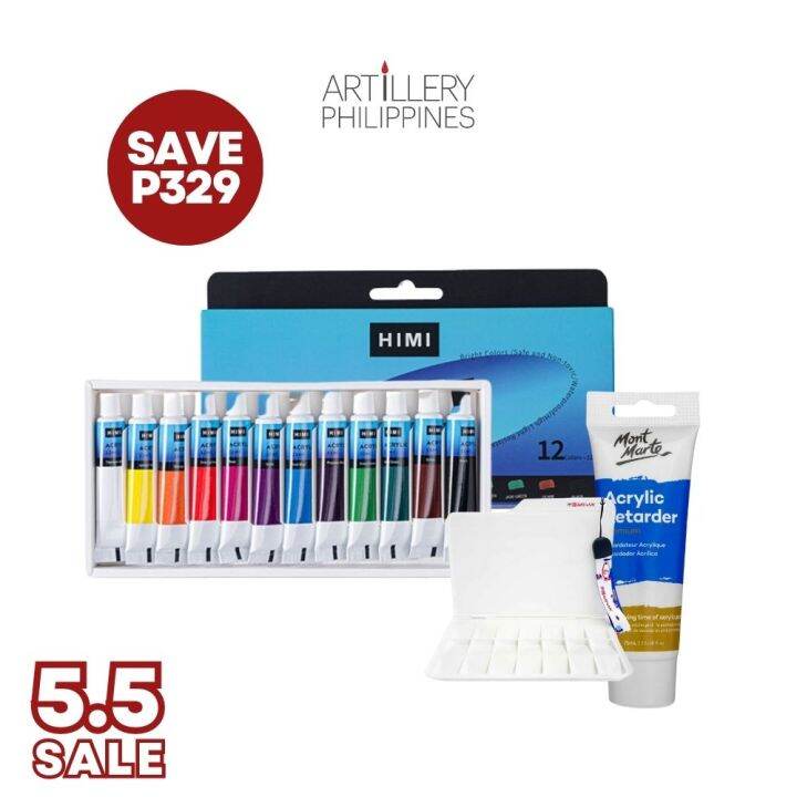 Miya Himi Acrylic Paint Tube Set of 12, 18, 24, and 36 Colors 12ml