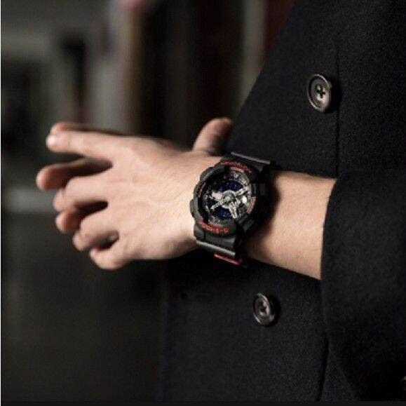 g-shock-นาฬิกาข้อมือผู้ชาย-สายเรซิ่น-รุ่น-ga-110hr-1a-red-and-black