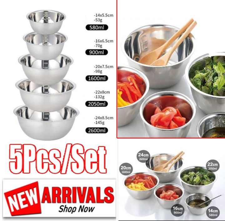 5pcs Set Mixing Bowls