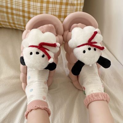 【July】 High-end rag doll sandals and slippers summer stepping on feces feeling thick bottom ladies home non-slip outerwear