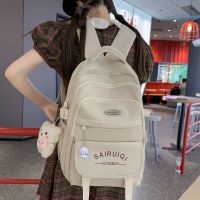 Spot# schoolbag female ins Mori Korean style junior and senior high school students schoolbag casual simple backpack large capacity travel backpack 8jj gag