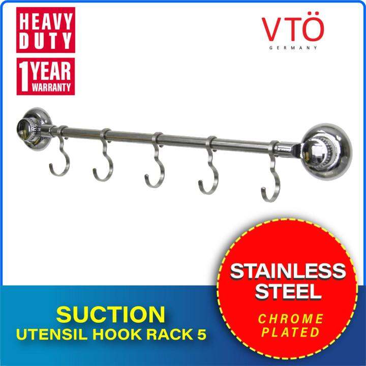 VTO Multipurpose 5Hook Stainless Steel Wall Mounted Bathroom & Kitchen