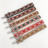 Adjustable Colorful Jacquard Bag Strap Handbags Strap Ethnic Style Wide Shoulder Strap Crossbody Bag Strap Bag Part Accessories