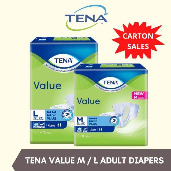 [Free Delivery] TENA Value Adult Diapers Unisex Taped Diaper Medium