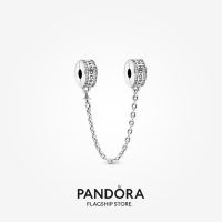Official Store Pandora Logo Safety Chain Clip Charm