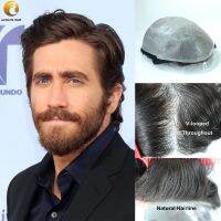 V-Loop Super Thin Skin Mens Toupee with Human Hair 0.04 - 0.05mm 6 inch 1B 120 Density Indian Hair 30mm Wave Skin Wig ของขวัญ ของขวัญ