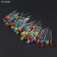 卐 100PCS 5MM LED lighting LEDs Kit Red Yellow Blue Green White LED Diode assortment Package F5 Flat Led Lights Diodes Set