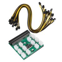 Power Module Breakout Board Kits with 12Pcs 6Pin to 8Pin (6+2)Pin Power Cable for HP 1200W 750W PSU GPU Mining Ethereum