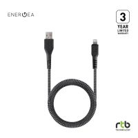 Energea สายชาร์จ Anti-Microbial MFi 1.5M รุ่น Fibratough USB-A to Lightning - Black