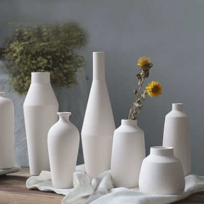 Modern Minimalist White Ceramic Vase Dried Flower Flower Arrangement Crafts desktop Living Room Interior Decoration Ornaments
