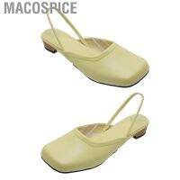 COD Macospice Women Shoe  Plain Rubber PU Sandals Square Head Simple for Party