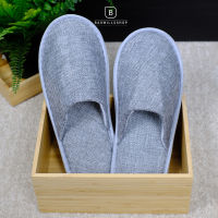 รองเท้าใส่ในบ้าน รองเท้าโรงแรม รองเท้าSlippers พื้นหนาใส่สบาย สีเทา