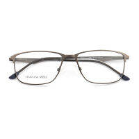 YOUTOP Business Women S Myopia Anti-Blue Ray Frame Men S Fashion Square Eyeglasses Striped Stainless Steel Eyewear 2702