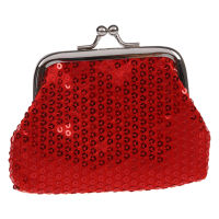 Womens Sequins Coin Purse Buckle Mini Wallet