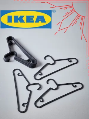 IKEA ไม้แขวนเสื้อเรียบหรู สีดำ ไม้แขวนผ้า