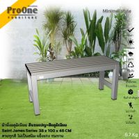 ProOne Furniture minimal series ม้านั่ง เซนต์เจมส์ Saint James Bench 38x100x46 cm สีแชมเปญ+อลูมิเนียม