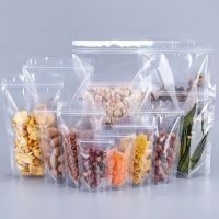 【DT】 hot  100pcs Clear Stand Up Plastic Zip Lock Bags Waterproof Sealing Bag For Candy Coffee Dried Fruits Storage Gift Packaging Pouches